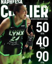 山猫队球星科利尔场均20+跻身180俱乐部 创WNBA历史新纪录